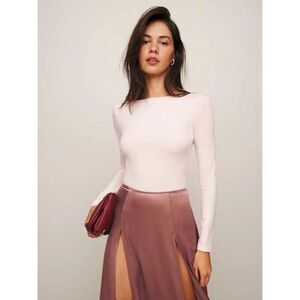 Reformation Winnie Knit Bodysuit In Crystal Pink Size 2X